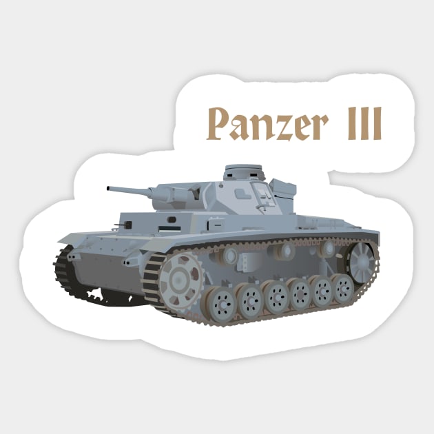 Panzer III German WW2 Battle Tank Sticker by NorseTech